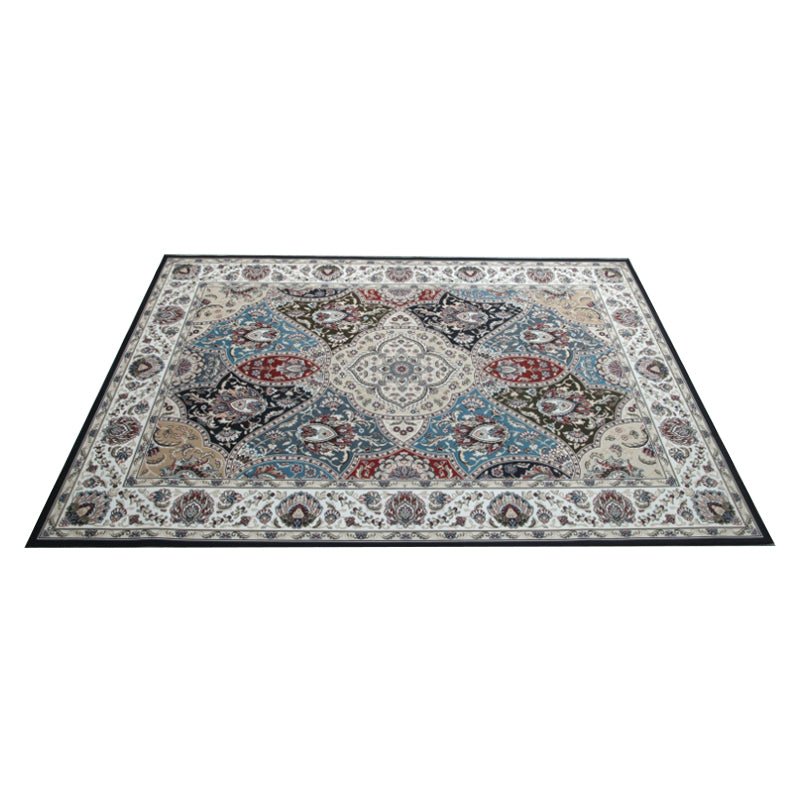 Reclaimed Medallion Print Rug Polyester Indoor Rug Stain Resistant Area Carpet for Living Room