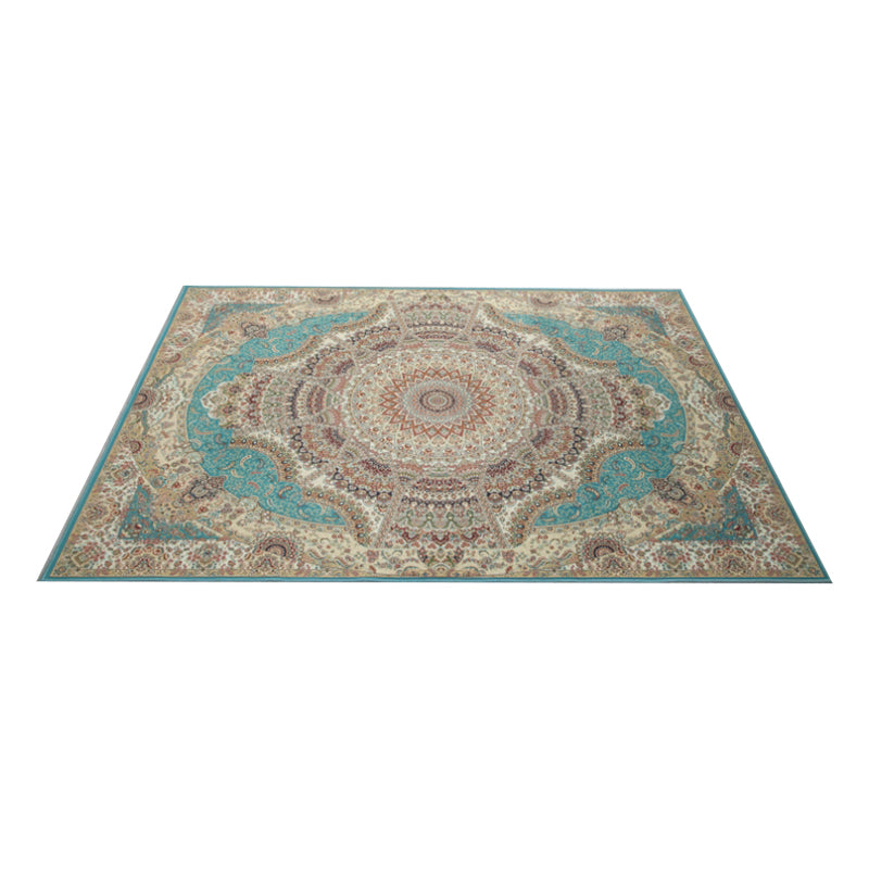 Reclaimed Medallion Print Rug Polyester Indoor Rug Stain Resistant Area Carpet for Living Room