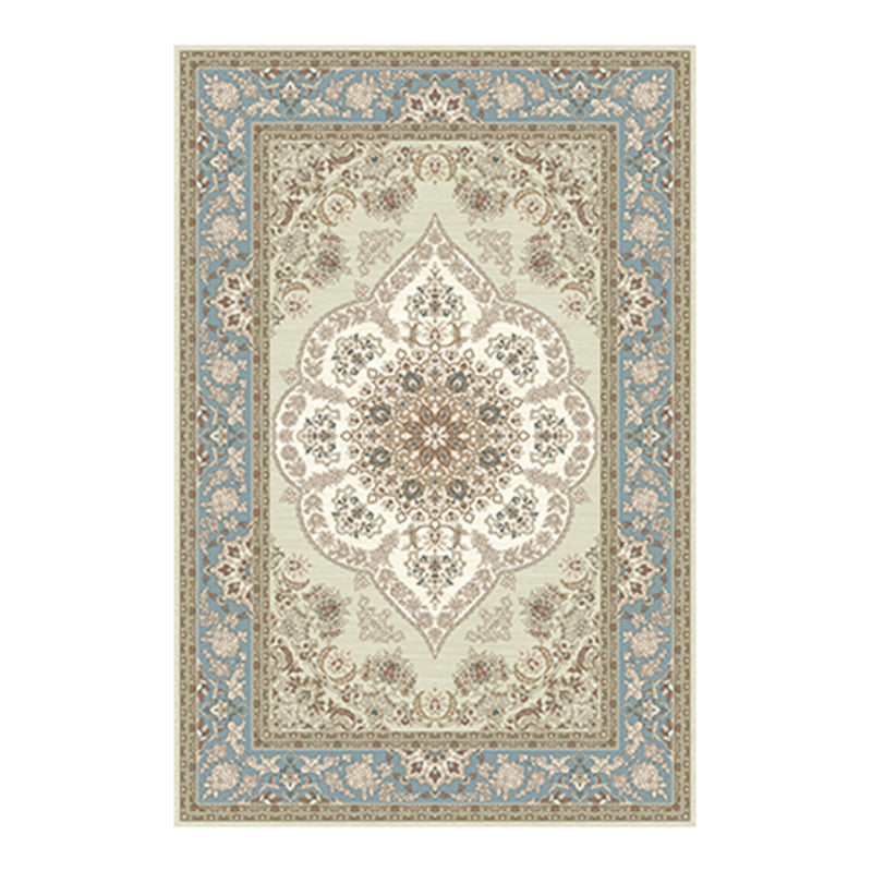 Traditional Living Room Area Carpet Antique Pattern Polyester Area Rug Stain Resistant Rug