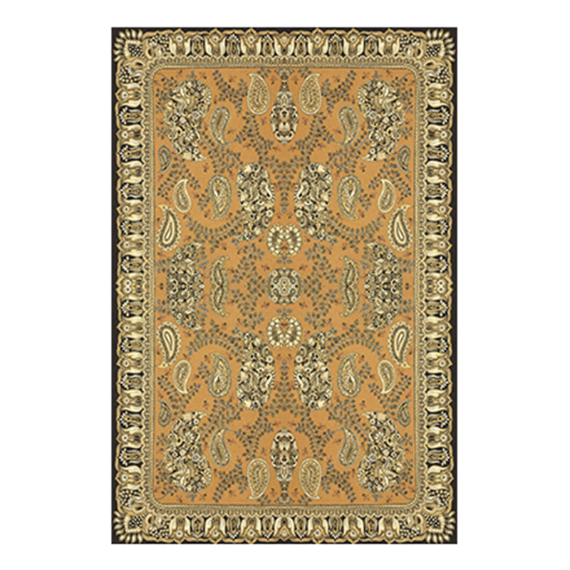 Traditional Living Room Area Carpet Antique Pattern Polyester Area Rug Stain Resistant Rug
