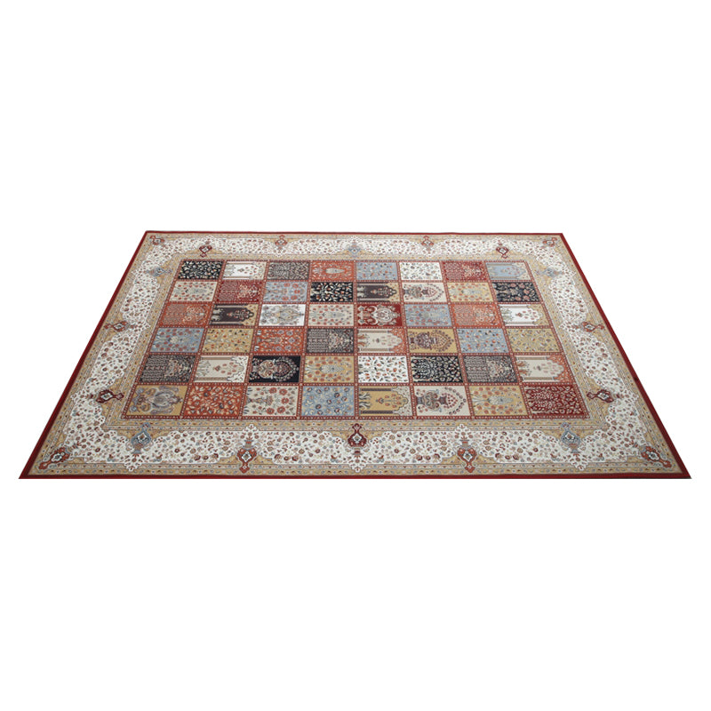 Alfombra de estampado de baldosas marroquí tradicional alfombra resistente a manchas de alfombra de poliéster para sala de estar para sala de estar