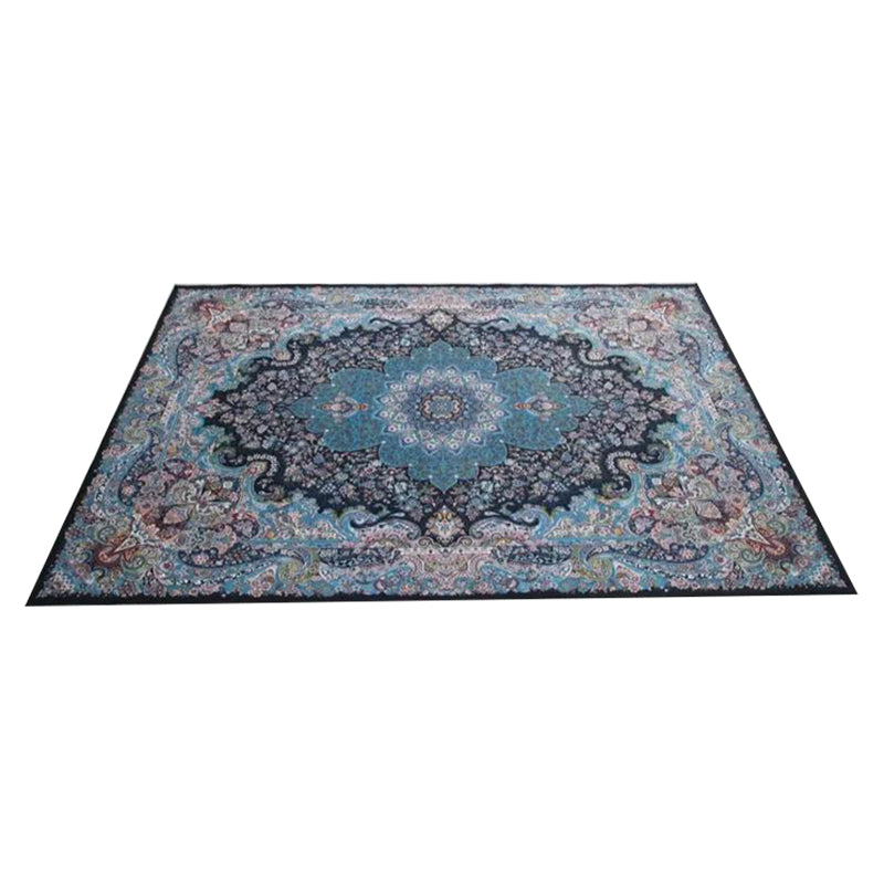 Traditioneller Medaillon -Druckteppich Polyester Innenblatt Teppichfleck -Widerstandsbereich Teppich für Wohnzimmer
