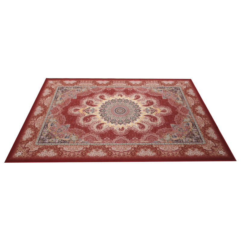 Traditioneller Medaillon -Druckteppich Polyester Innenblatt Teppichfleck -Widerstandsbereich Teppich für Wohnzimmer