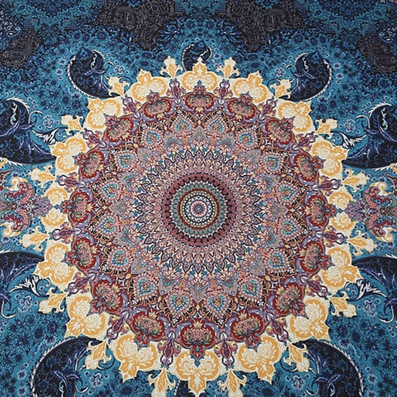 Traditional Tribal Totem Rug Polyester Indoor Rug Stain Resistant Area Carpet for Living Room