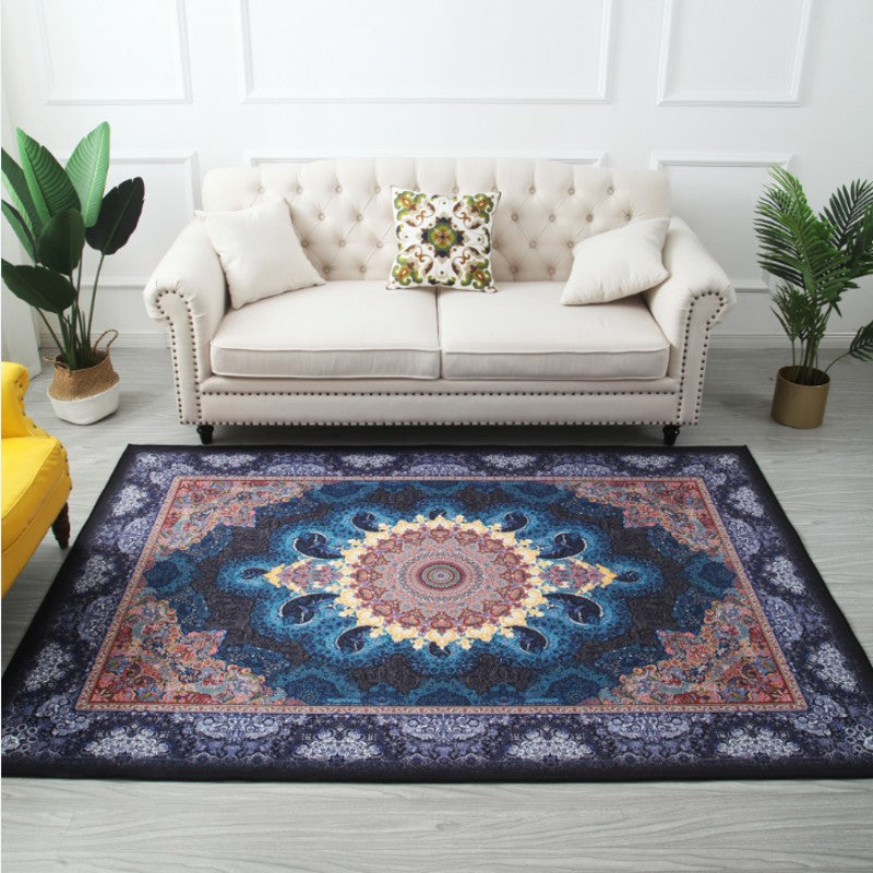 Traditional Tribal Totem Rug Polyester Indoor Rug Stain Resistant Area Carpet for Living Room