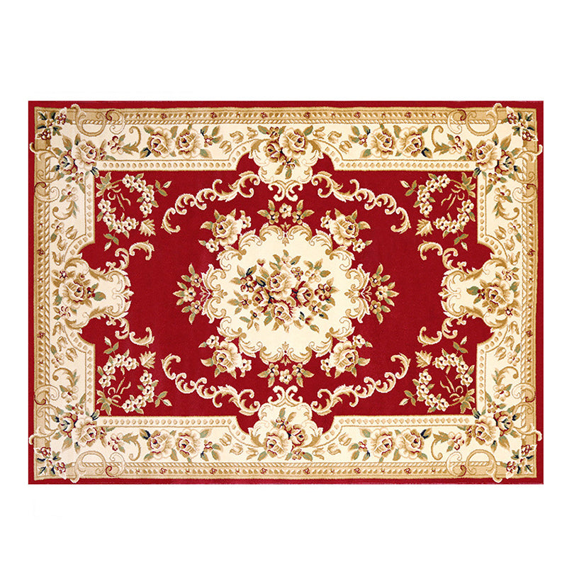 Beige traditionelle Fläche Teppichmedaillon Muster Polyester Fläche Teppich Easy Care Teppich für Wohnzimmer