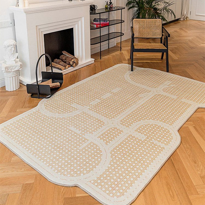 Funky Novel Forme Rapage à la mode rose Tone Polyester Anti-Slip Backing Tapis pour décoration domestique