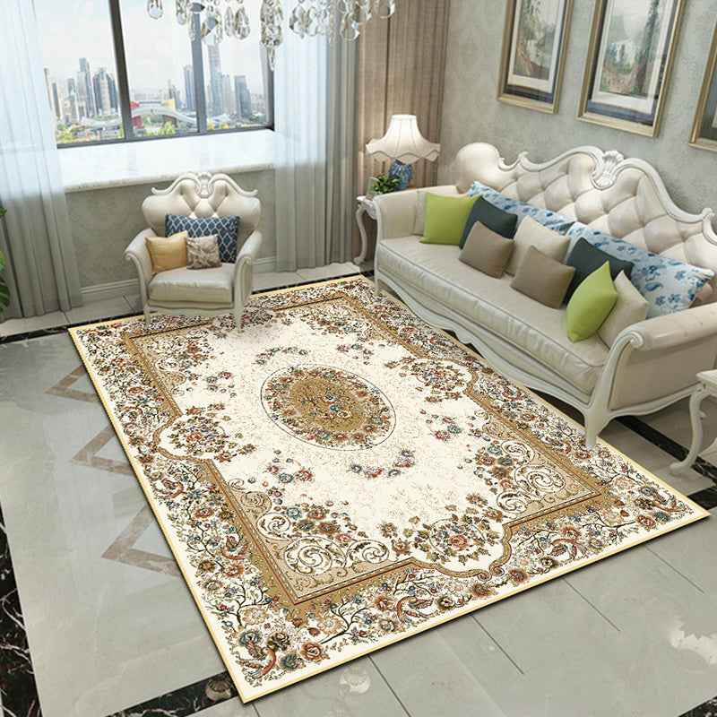 Yellow Modern Rug Blended Graphic Rug Non-Slip Backing Rug for Living Room