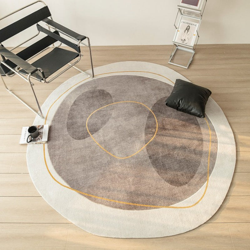 Minimalist Novelty Shape Rug Funky Polyester Rug Anti-Slip Backing Carpet for Home Decor