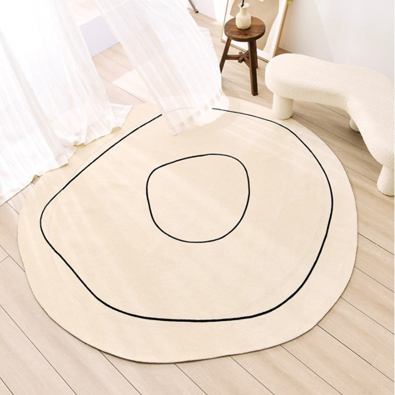Minimalist Novelty Shape Rug Funky Polyester Rug Anti-Slip Backing Carpet for Home Decor