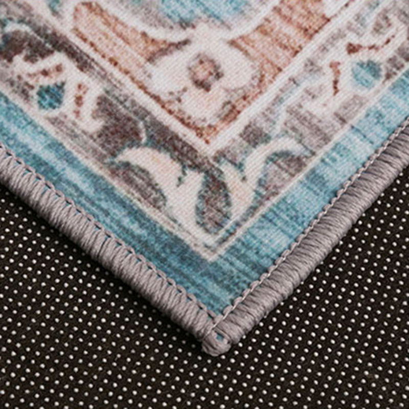 Vintage Classic Rug Antique Floral Design Rug Polyester Anti-Slip Backing Carpet for Home Decor