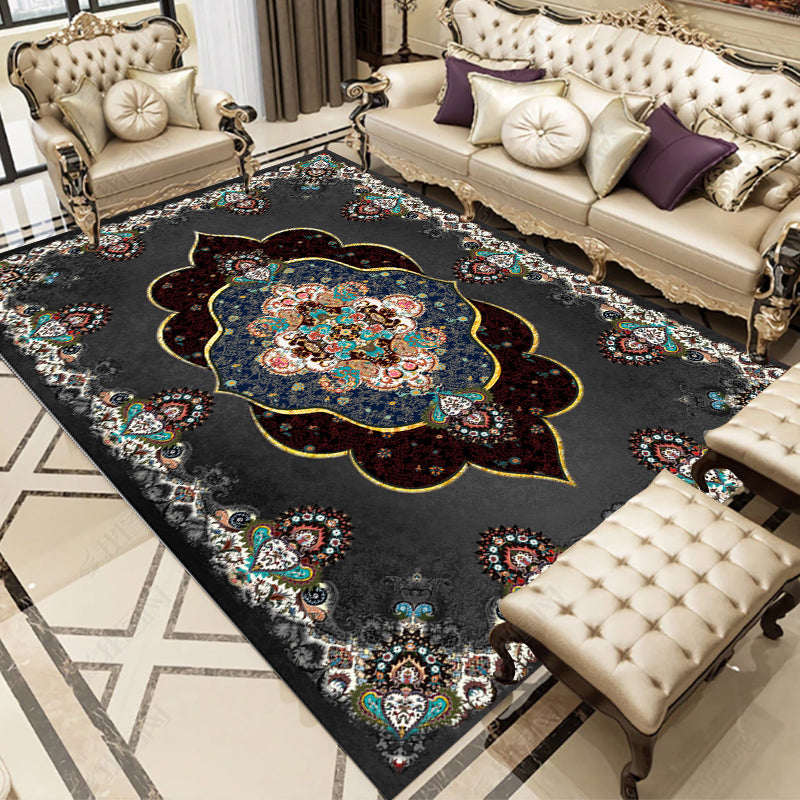 Purple Modern Rug Blending Graphic Rug Non-Slip Backing Rug for Living Room