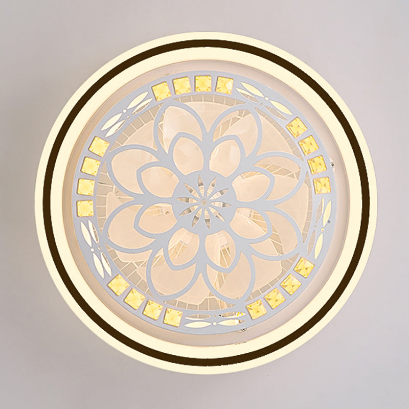 Moderne Deckenlüfterbeleuchtung Geometrische LED -Halbflush -Montage mit Acrylschatten