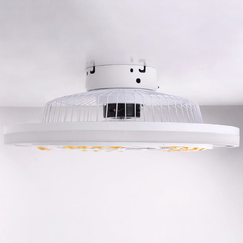 Moderne Deckenlüfterbeleuchtung Geometrische LED -Halbflush -Montage mit Acrylschatten