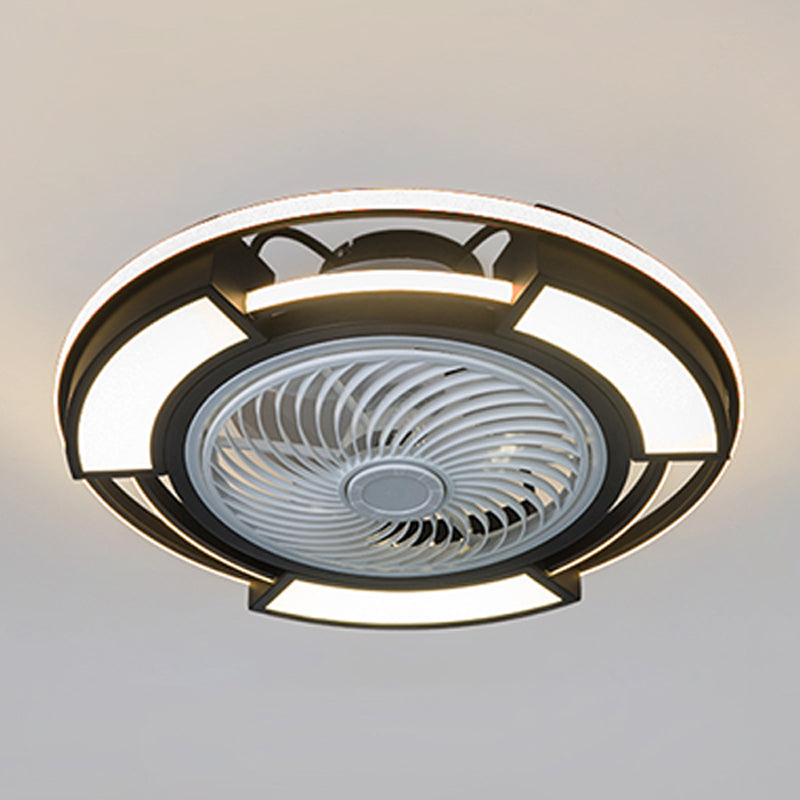 Moderne Deckenlüfterbeleuchtung Geometrische LED -Halbflush -Montage mit Acrylschatten