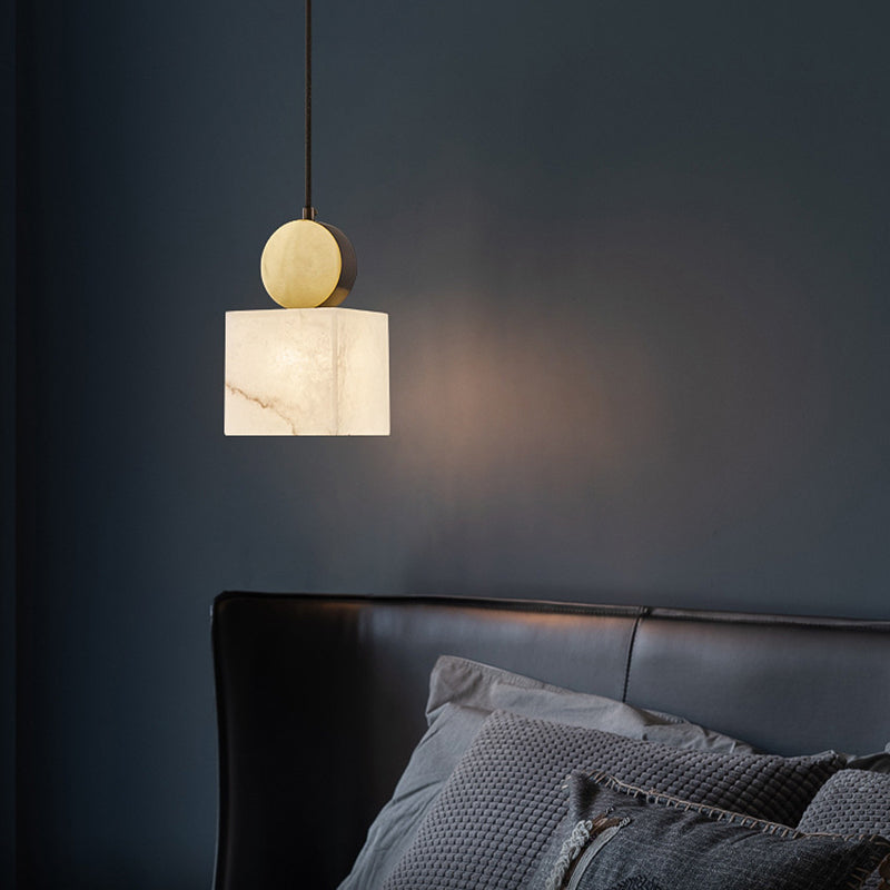 Lámpara colgante de comedor Contemporáneos de techo de techo de mármol múltiple de bulbo