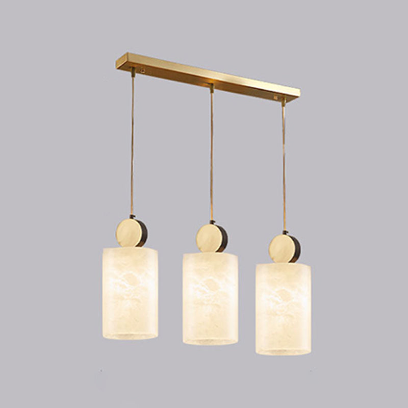 Lámpara colgante de comedor Contemporáneos de techo de techo de mármol múltiple de bulbo