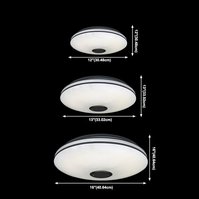 Contemporary Intelligent Flush Mount Ceiling Light with Acrylic Shade for Living Room