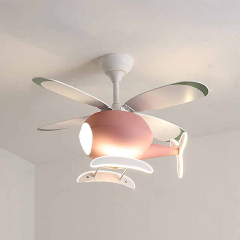 Avión para niños Avión colgante Iluminación Metal LED LED Semi Flush Lámpara montada