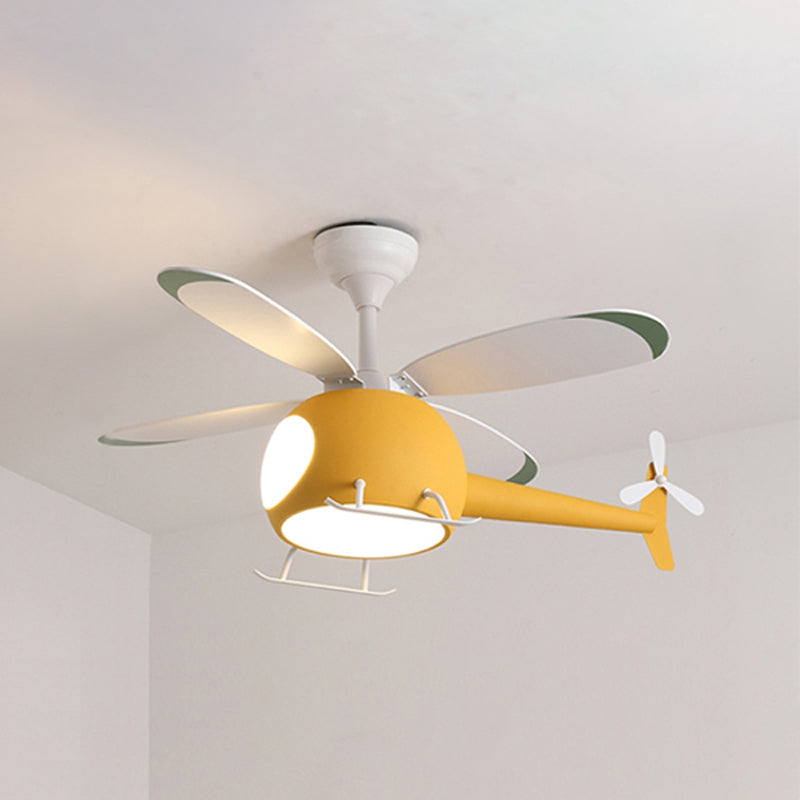 Avión para niños Avión colgante Iluminación Metal LED LED Semi Flush Lámpara montada