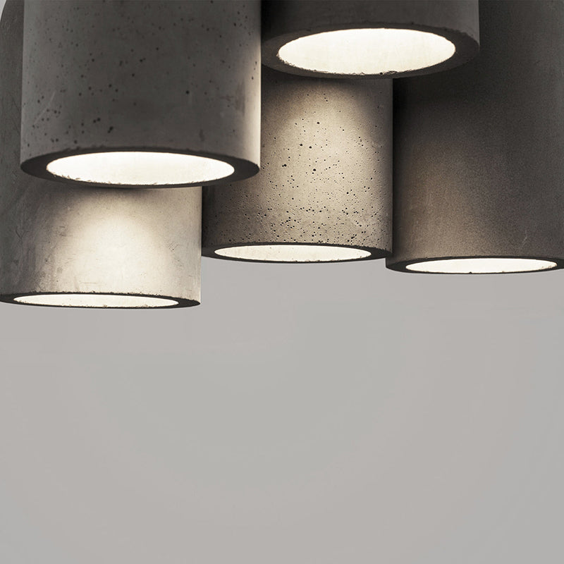 Lámpara colgante gris de cemento simple y simple para la sala de estar para la sala de estar