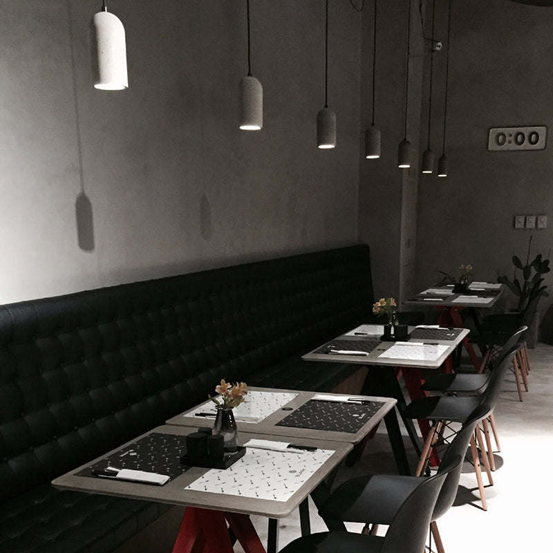 Lámpara colgante gris de cemento simple y simple para la sala de estar para la sala de estar