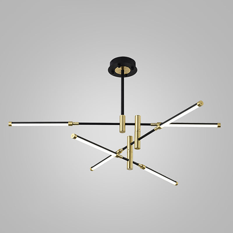 Postmodern unieke metalen lineaire kroonluchter verlichtingsarmaturen Restaurant Hangende kroonluchter