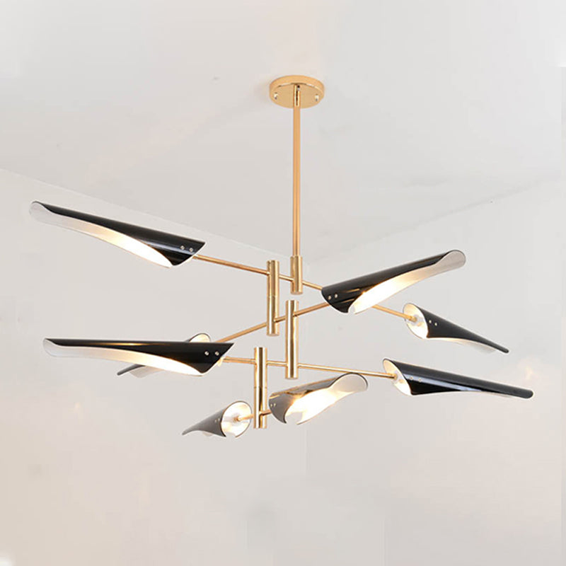 Metalen kroonluchter verlichtingsarmatuur postmoderne kroonluchter hanger licht voor zitkamer