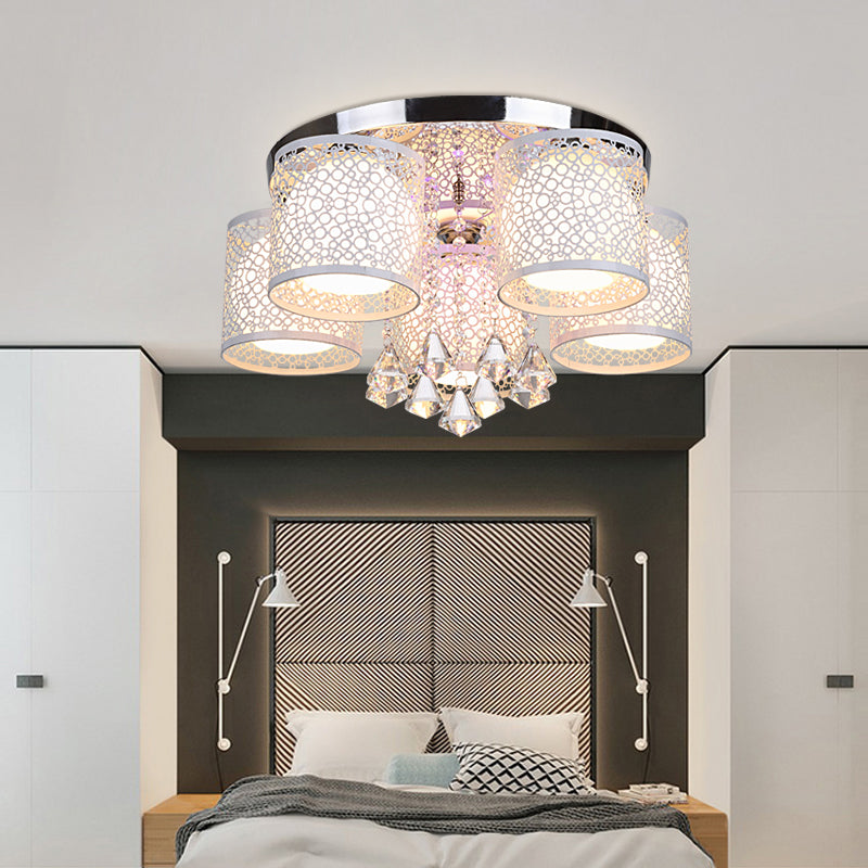 Globe Semi Flush Lamps Modern Multi-Light Semi Flush Mount Light Fixture with White Glass Shade