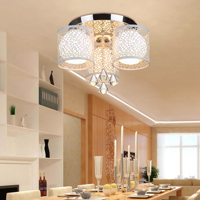 Globe Semi Flush Lamps Modern Multi-Light Semi Flush Mount Light Fixture with White Glass Shade