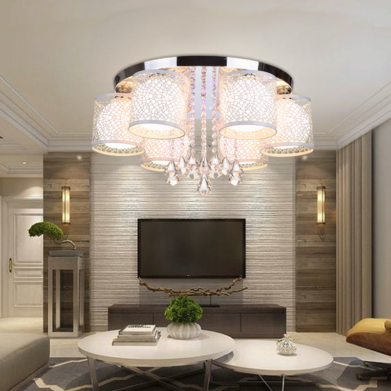 Globe Semi Flush Lamps Luminaire semi-encastré moderne multi-lumière avec abat-jour en verre blanc