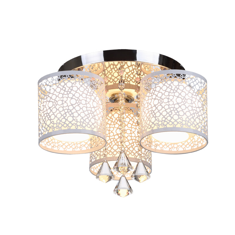 Globe Semi Flush Lamps Modern Multi-Light Semi Flush Mount Light Fixture with White Glass Shade