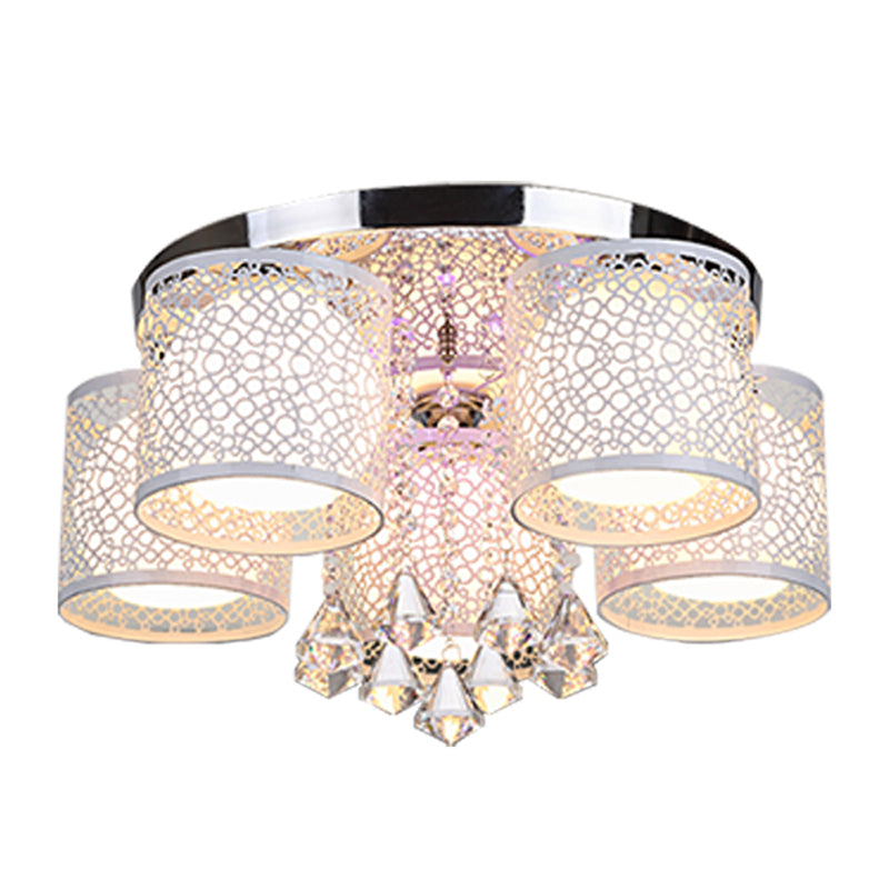 Globe Semi Flush Lamps Modern Multi-Light Semi Flush Mount Light Fixture with White Glass Shade