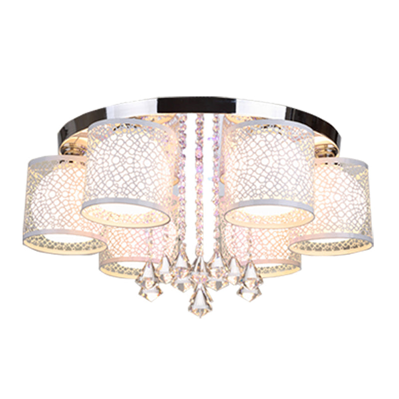 Globe Semi Flush Lamps Modern Multi-Light Semi Flush Mount Light Fixture with White Glass Shade