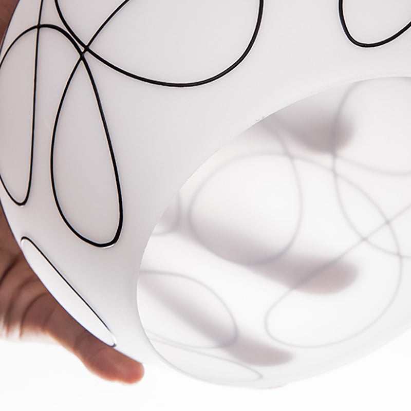 Lámpara semi empotrada Globe Lámparas semi empotradas modernas de múltiples luces con pantalla de vidrio blanco