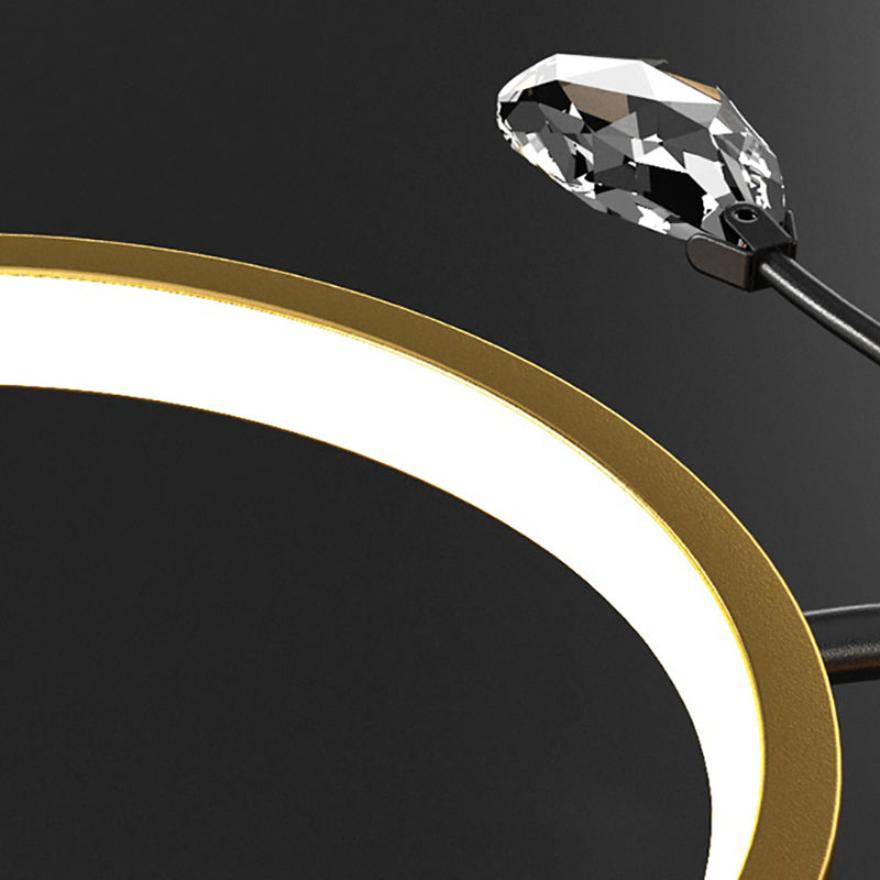 12 koppen plafond hanglamp eenvoud kroonluchter verlichtingsarmaturen in zwart-goud