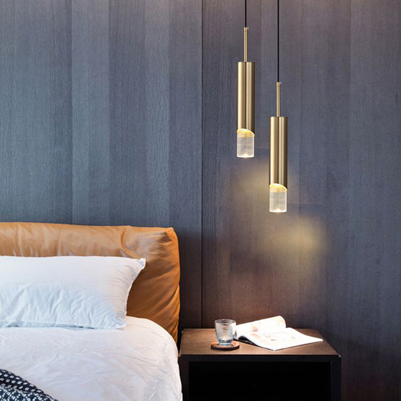 Lampada a led Lampada Simplicità Illuminazione a sospensione con una chiara tonalità acrilica per camera da letto