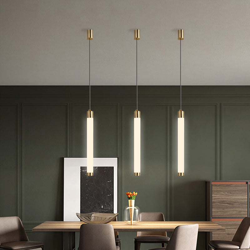 Lampada a sospensione di luce calda/bianca Simplicità Illuminazione a sospensione in oro bianco per camera da letto