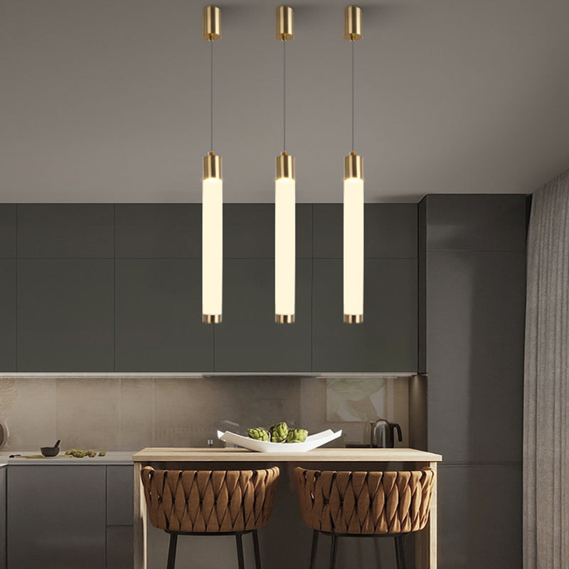 Lampada a sospensione di luce calda/bianca Simplicità Illuminazione a sospensione in oro bianco per camera da letto