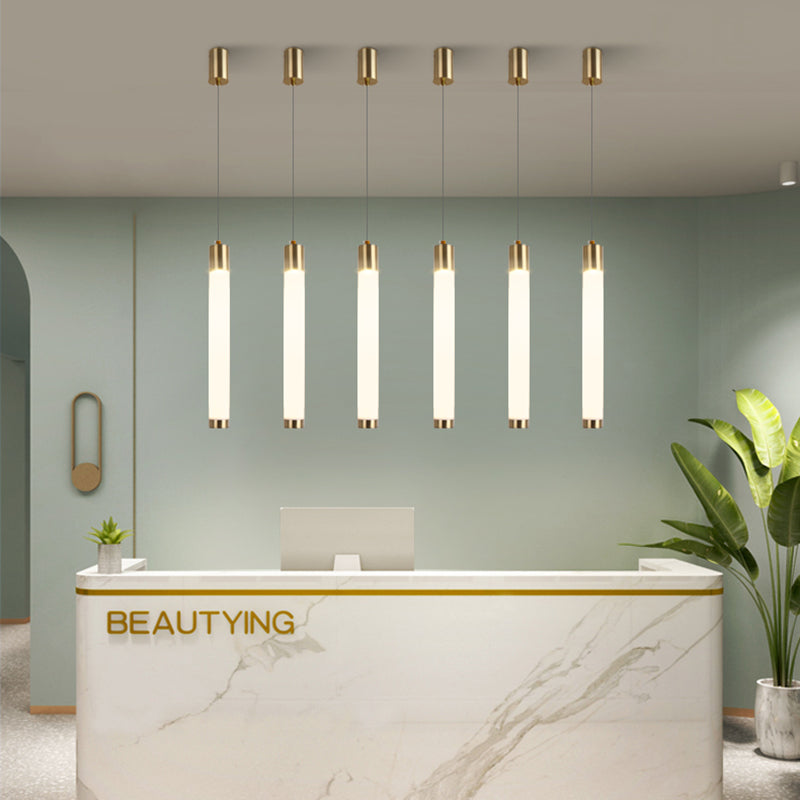 Lampada a sospensione di luce calda/bianca Simplicità Illuminazione a sospensione in oro bianco per camera da letto