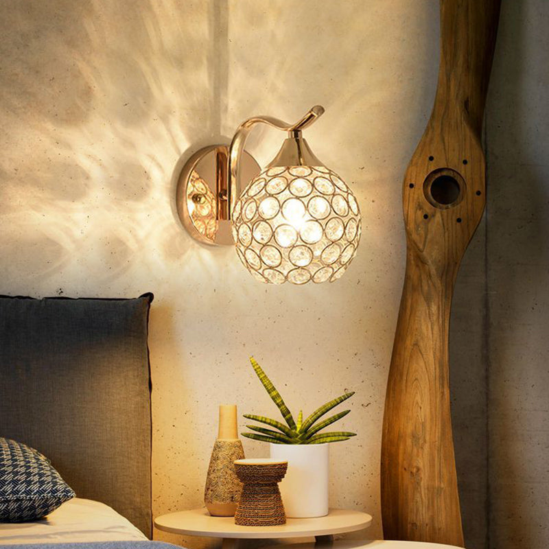 Luce da parete globale Pliona lampada moderna a parete a 1 luci con tonalità di cristallo chiaro