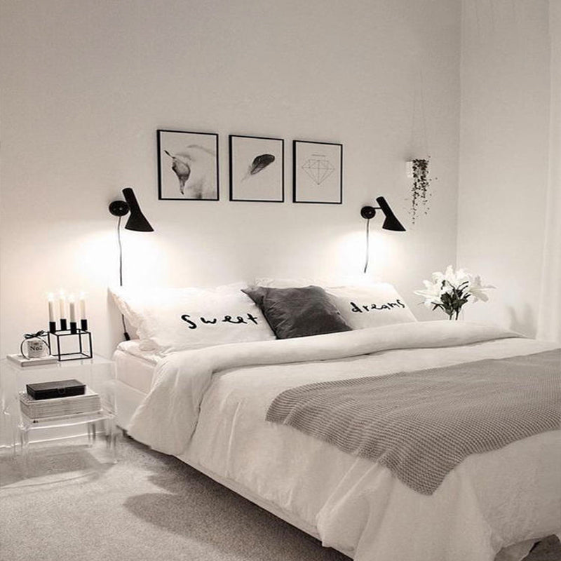 Creative Simplicity Contemporary Wall Sconce Lights with Metal Shade for Bedroom