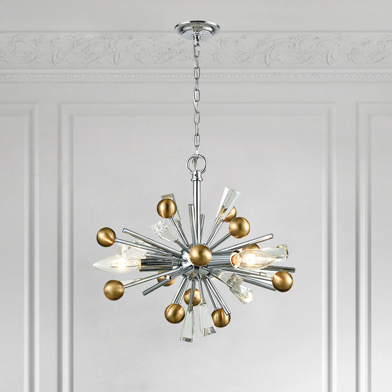 Metaal sputnik kroonluchter designer stijl zilveren suspensie verlichtingsarmatuur voor woonkamer