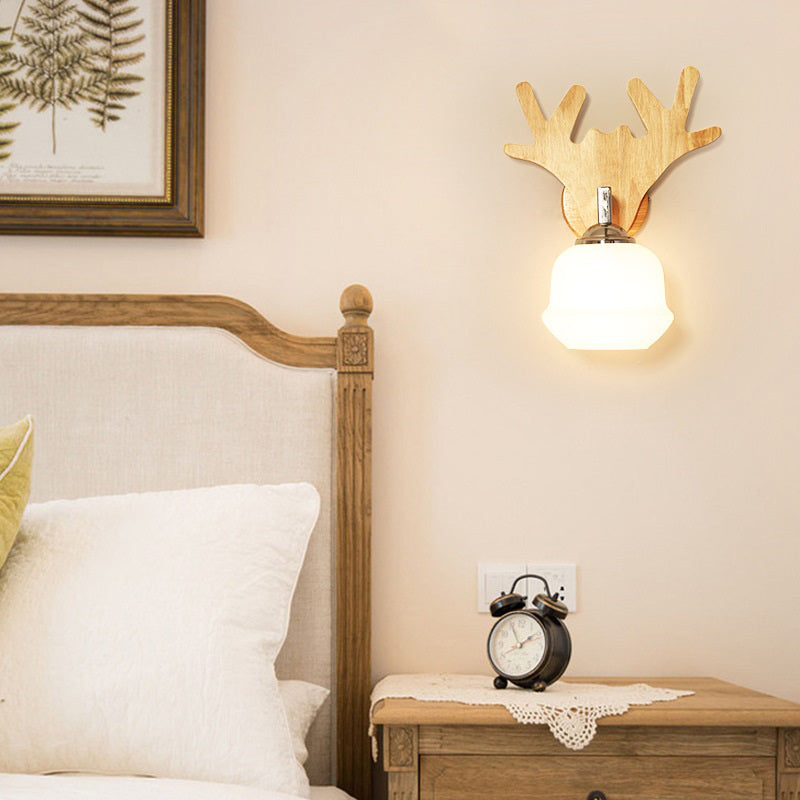 Living Room One Head Wall Sconce Modern Wood Style Wall Mounted Light Fixture