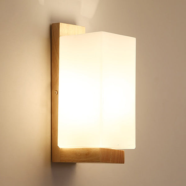 Living Room One Head Wall Sconce Modern Wood Style Wall Mounted Light Fixture
