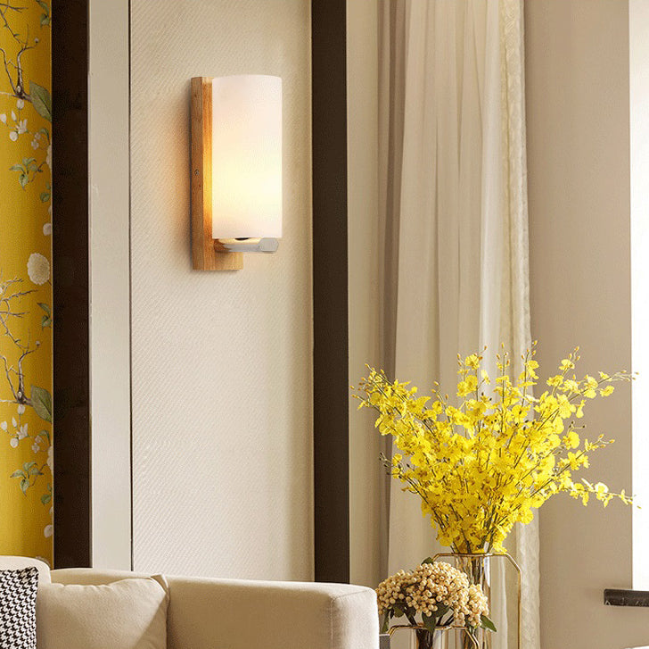 Living Room One Head Wall Sconce Modern Wood Style Wall Mounted Light Fixture