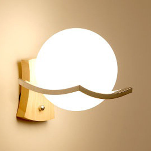 Living Room One Head Wall Sconce Modern Wood Style Wall Mounted Light Fixture