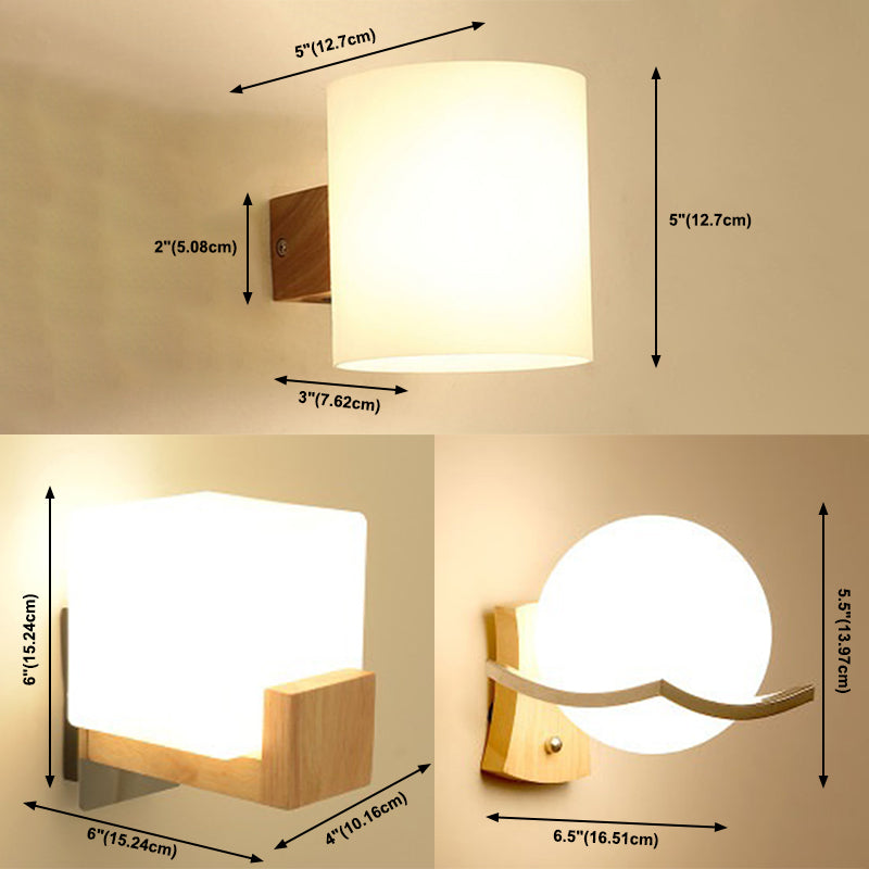 Living Room One Head Wall Sconce Modern Wood Style Wall Mounted Light Fixture