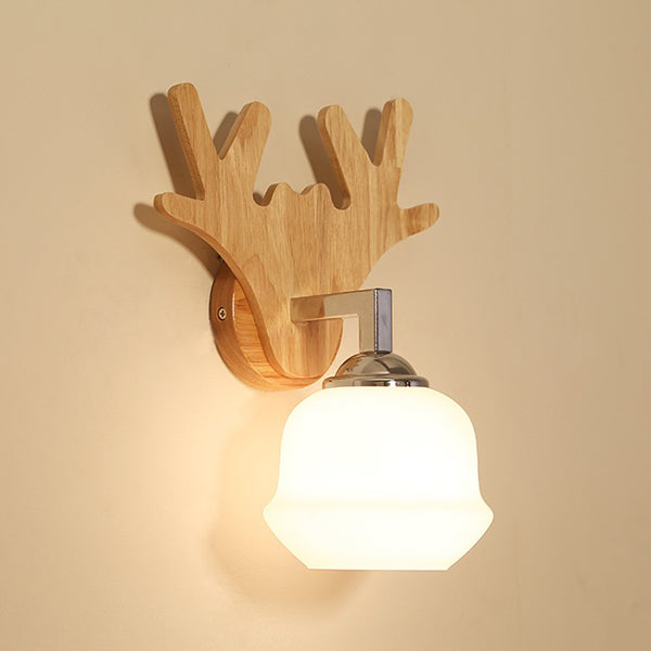 Living Room One Head Wall Sconce Modern Wood Style Wall Mounted Light Fixture