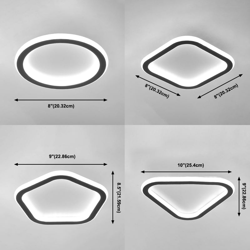 Pentagone/carré/rond/triangle LED plafonnier encastré moderne encastré